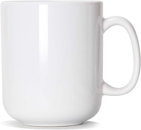 20 OZ Large Coffee Mug,   Plain Ceramic  Big Tea Cup with Handle for Dad Men, White