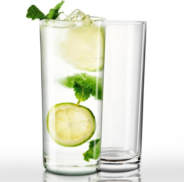 Highball Glasses Set of 2, 10 OZ Drinking Glasses, Lead-Free Crystal Cocktail Glasses, Water Glasses for Juice, Cocktails, Wine, Iced Tea, Mojitos Glassware Set