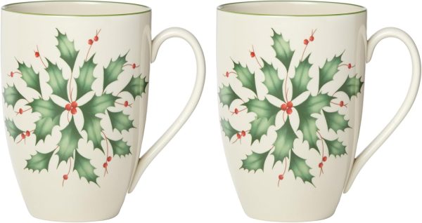 2-Piece  Mug Set, 2 Count (Pack of 1), Red & Green