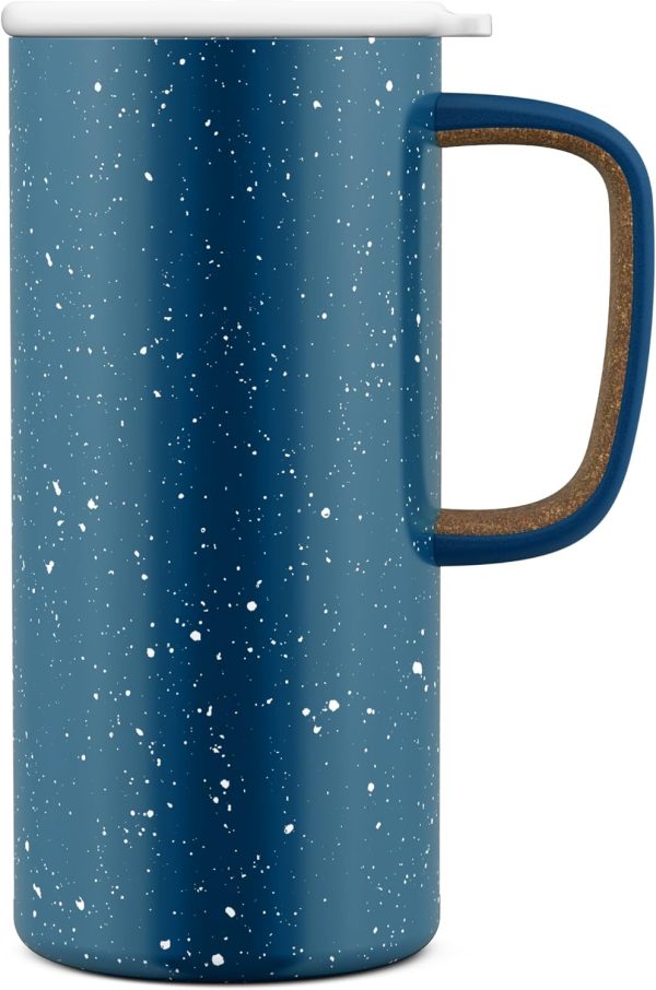 Vacuum Insulated Travel Mug with Leak-Proof Slider Lid and Comfy Carry Handle, Perfect for Coffee or Tea,  Free,  18oz