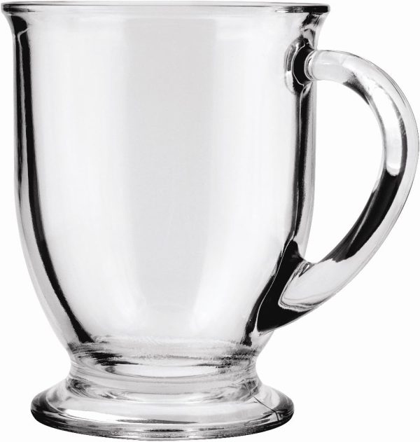 Glass Coffee Mugs, 16 oz, Set of 6