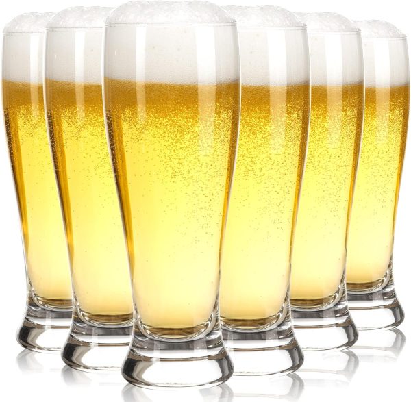 16oz Beer Glasses Set of 6  Glasses, Craft Beer Cups for Bar Pub, Glassware Beer Mugs Pint Glasses, Classic Beer Drinking Glasses Set for Party, Beer Drinker Gifts for Men Women