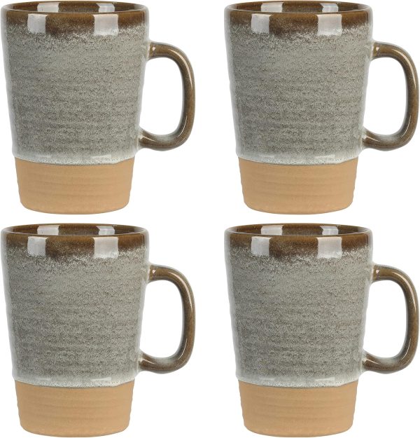 4 Pack  17 OZ Mug Set - Earthy Brown